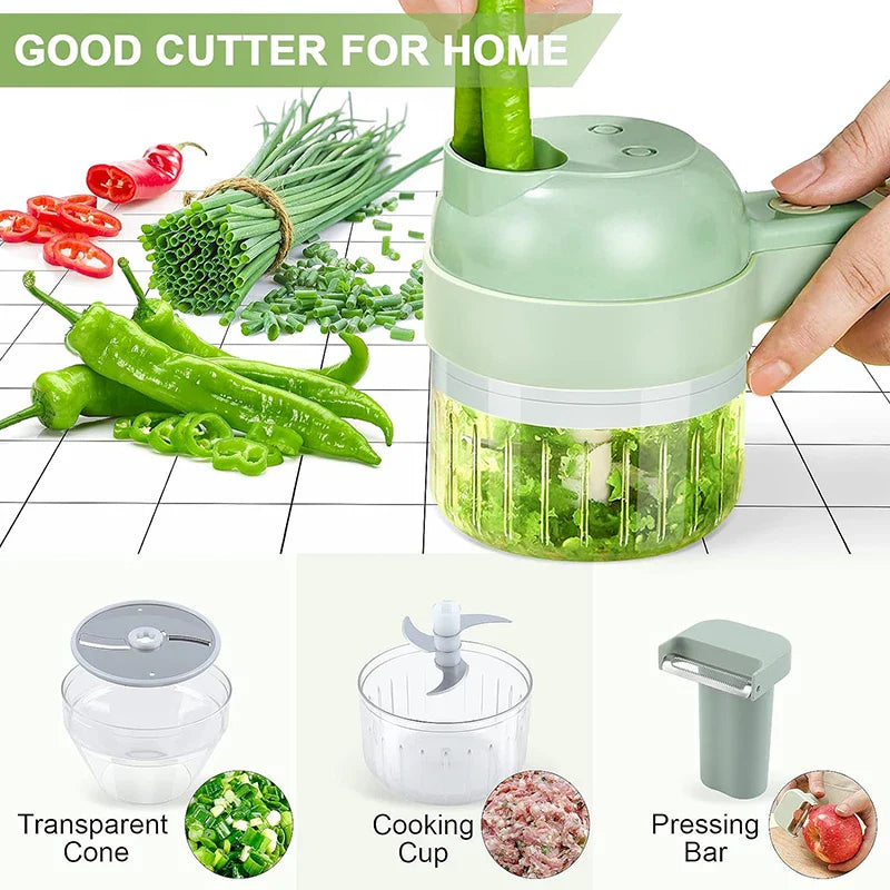 5-in-1 Electric Vegetable Cutter Set – Rechargeable