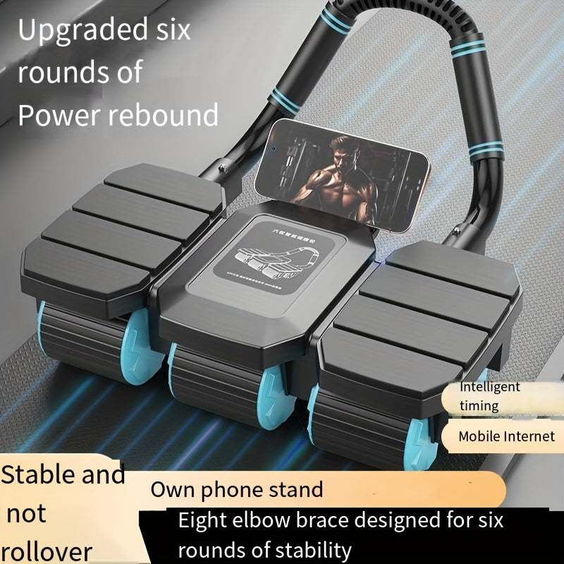 6-Wheel Ab Trainer with Elbow Support & Pad