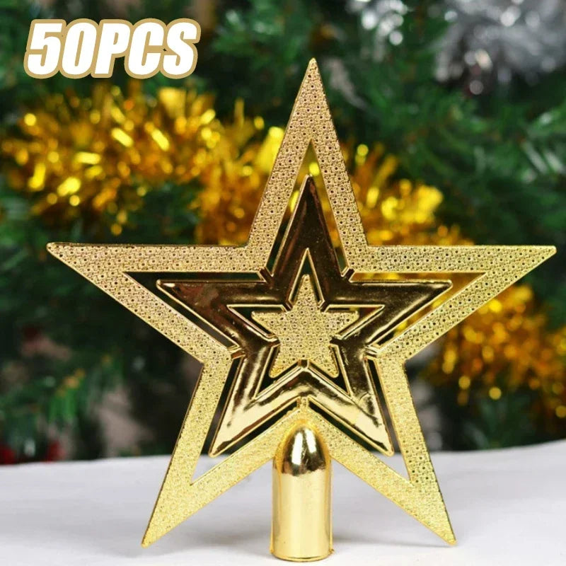 50PCS Christmas Tree Plating Tree Top Star Decoration