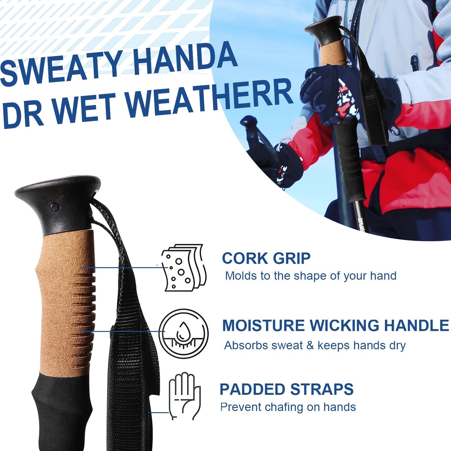 Aluminum Telescopic Trekking Poles Set for Outdoor Adventures