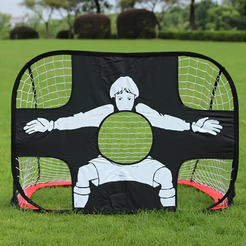 Portable Dual-Use Folding Soccer Goal - Red