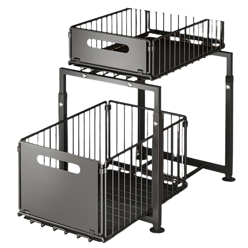 2-Tier Under Sink Storage Rack with Drawers