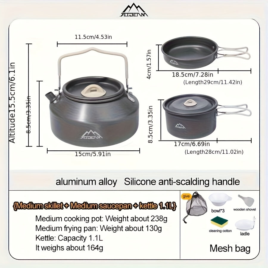 Camping Kitchen Set for 4-Person Cooking (9pcs)