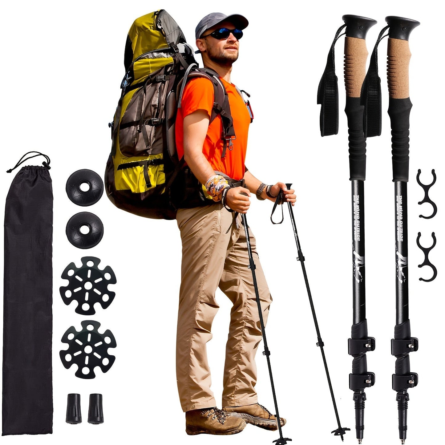 Aluminum Telescopic Trekking Poles Set for Outdoor Adventures