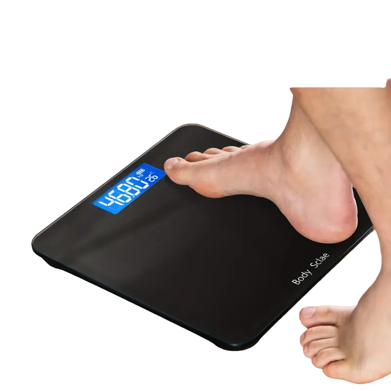 Ultra Slim Digital Bathroom Scale - Most Accurate Body Weight Scales Large Backlit Display | Black