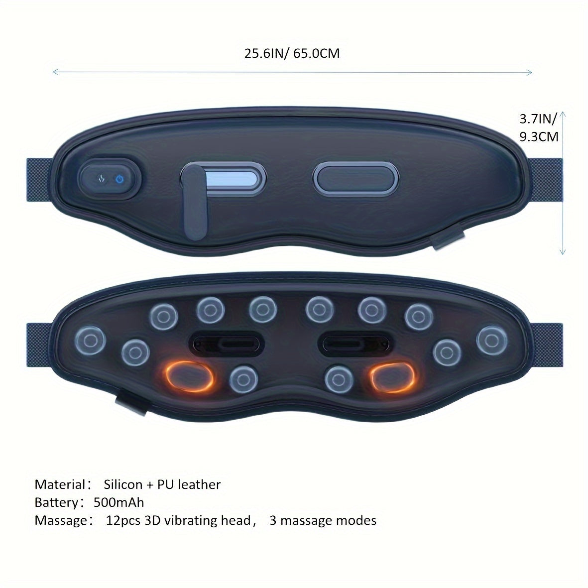 12-Point Eye Massager with Hot Compress & Visual Window(Blue)