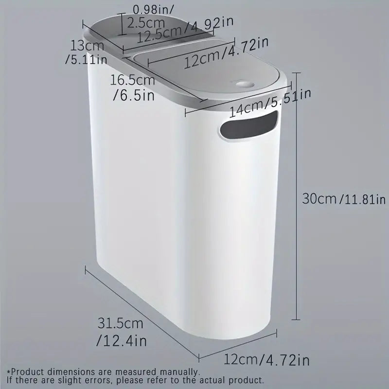1pc Bathroom Trash Can with Lid