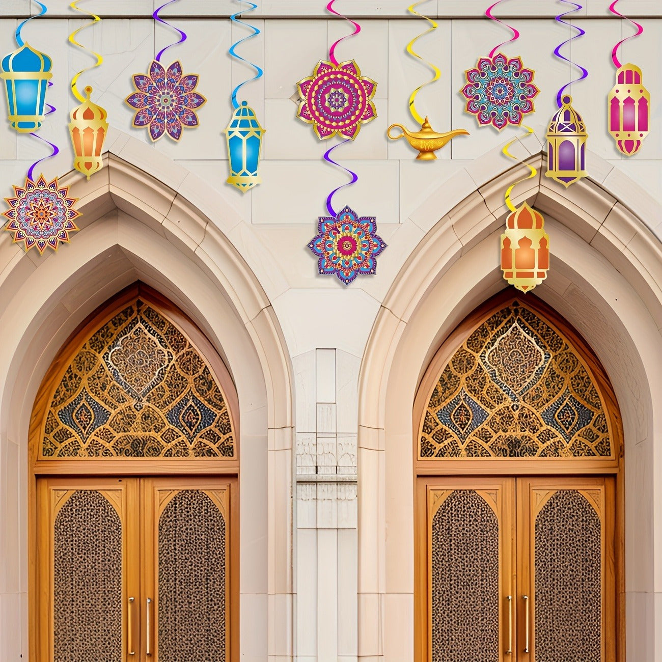 12pcs Ramadan Eid Mubarak Party Decorations Set