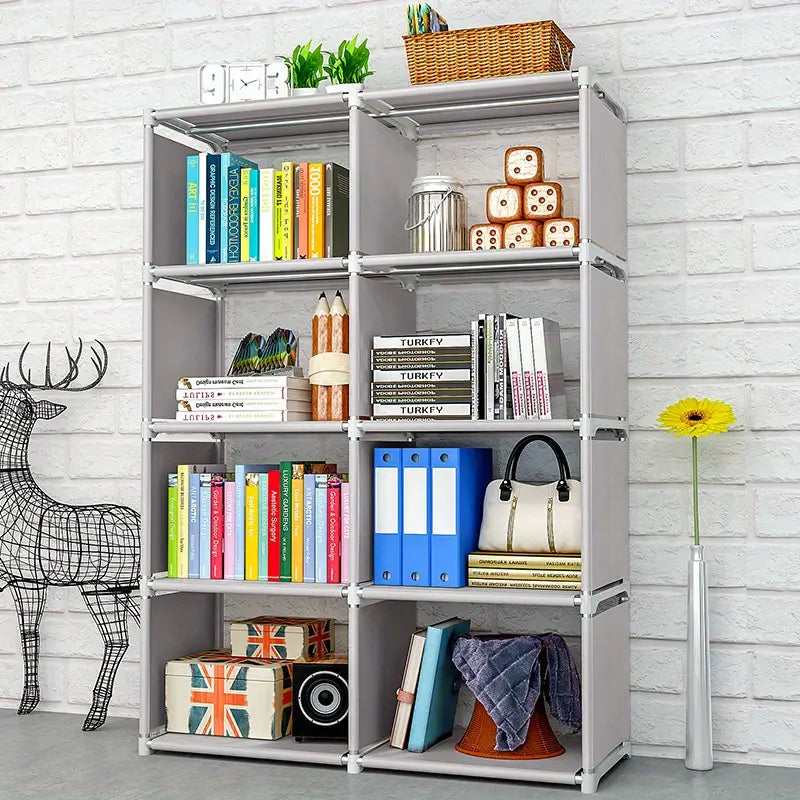 Discover the perfect blend of form and function in this double-grid bookshelf
