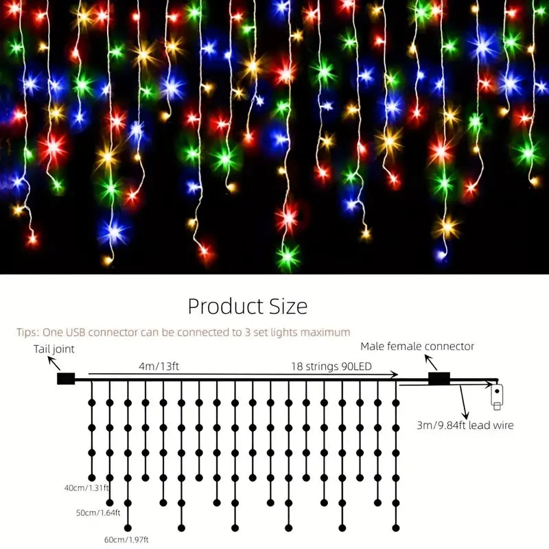 Dazzling Drops: Waterproof Icicle Christmas Lights