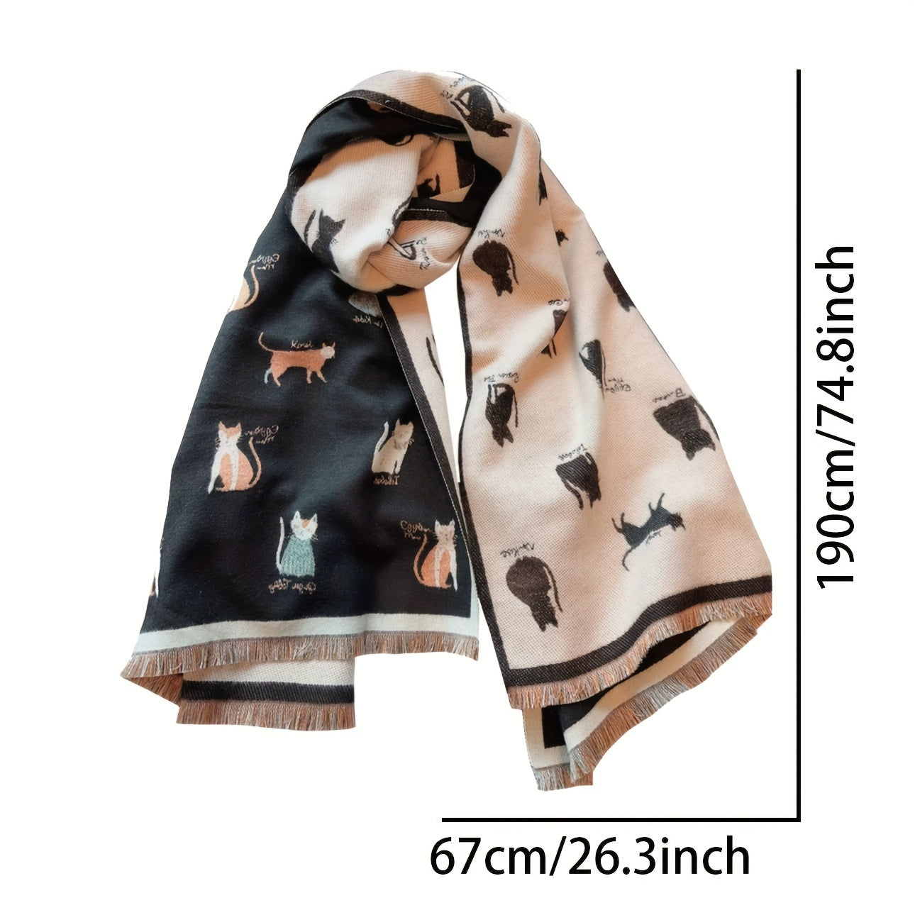 Cozy Double-Sided Cat Scarf for Winter Style