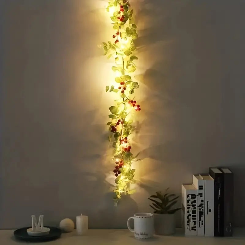 2Pcs Red Berry Christmas Garland