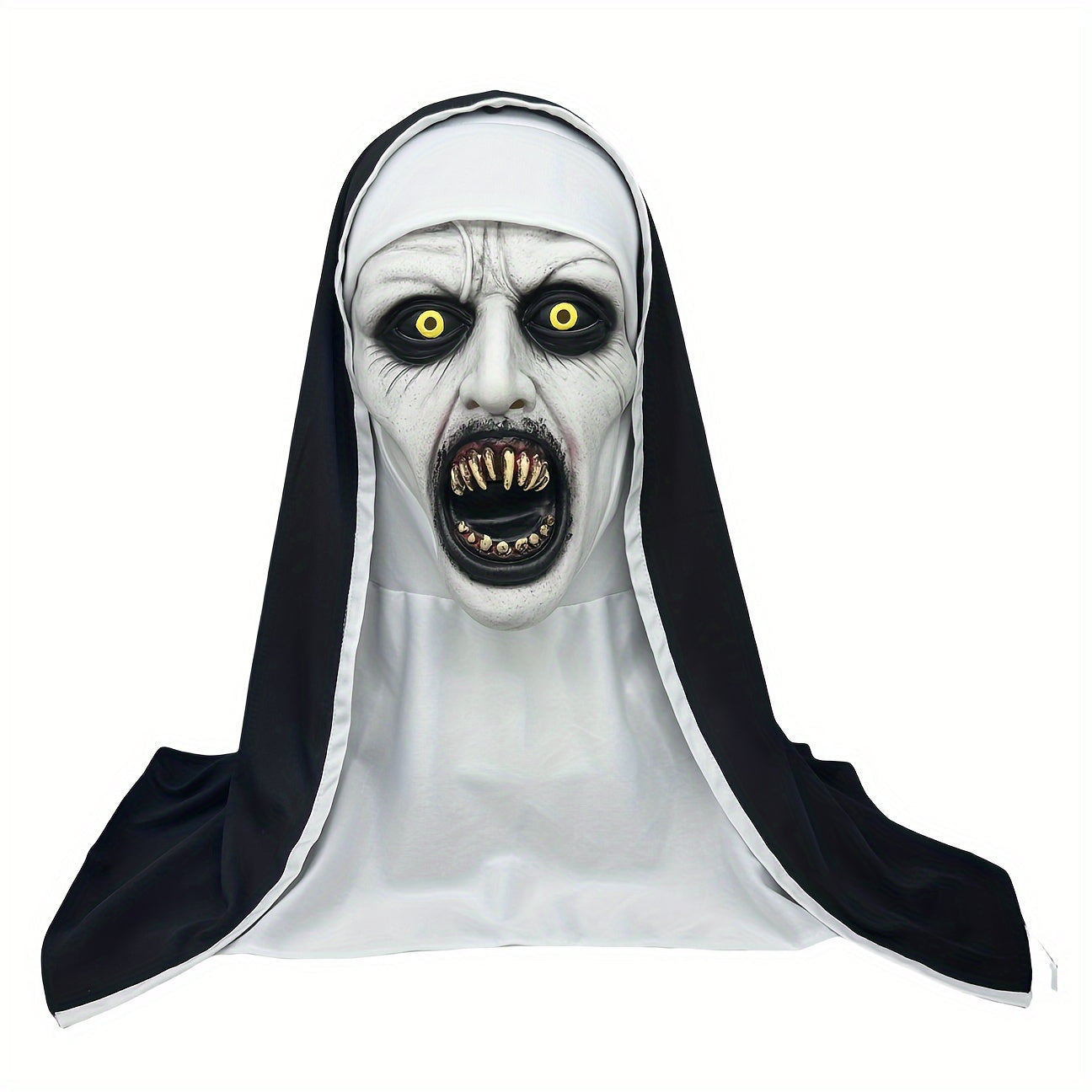 Synthetic Latex Spooky Nun Mask Halloween Costume