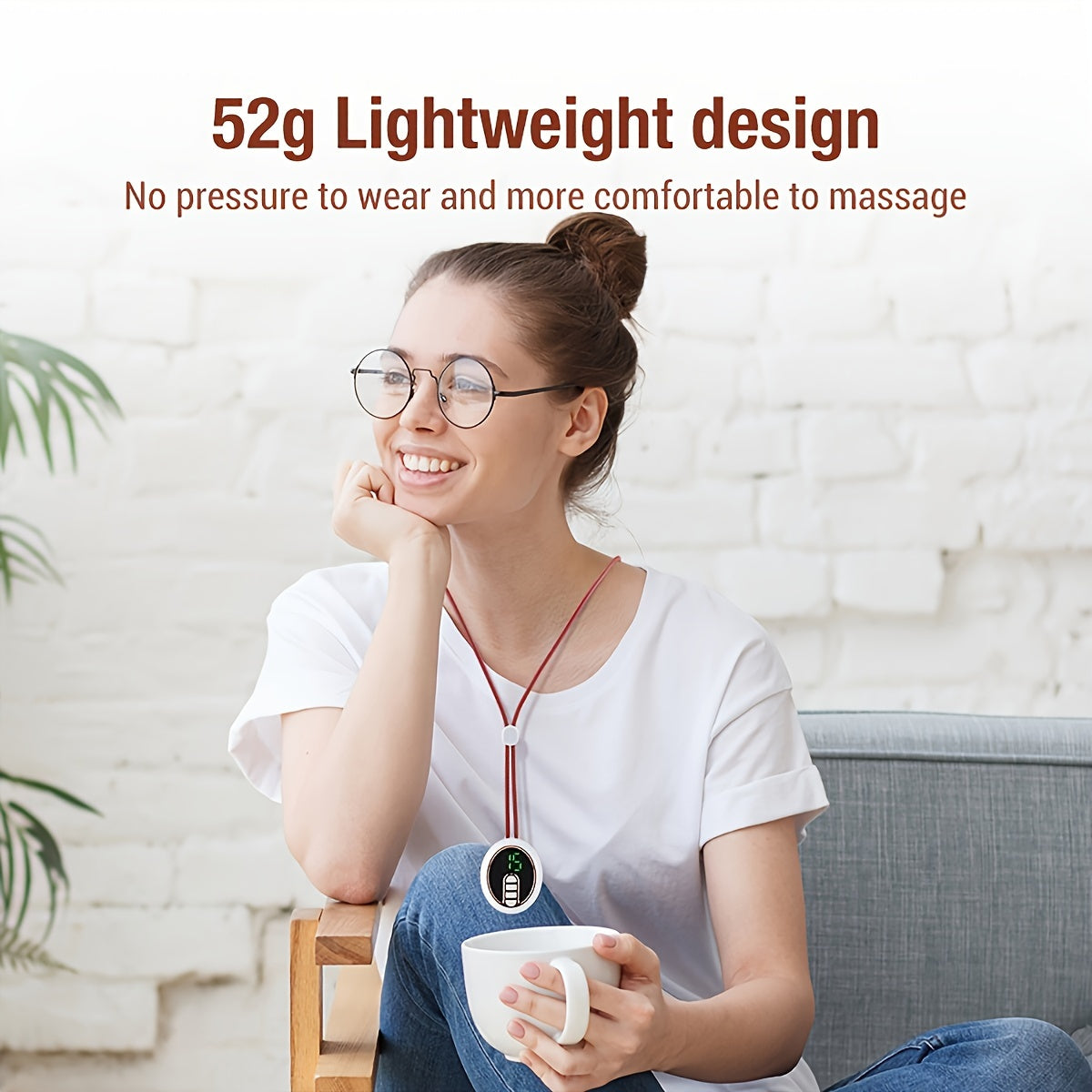 USB Rechargeable Neck & Shoulder Massager with Heat(White)