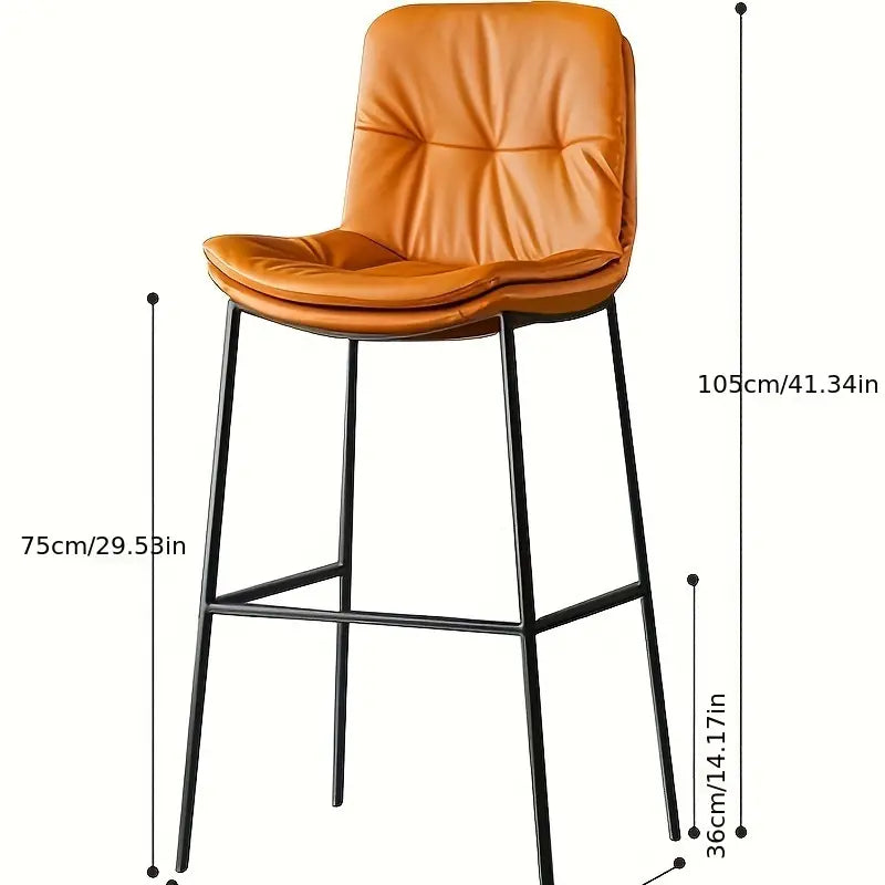 Iron Bar Chair with Backrest - Orange (75cm)