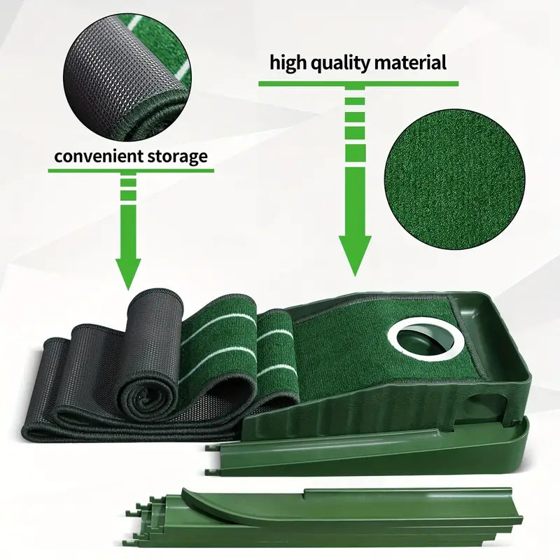 Compact Edition Portable Golf Putting Training Mat
