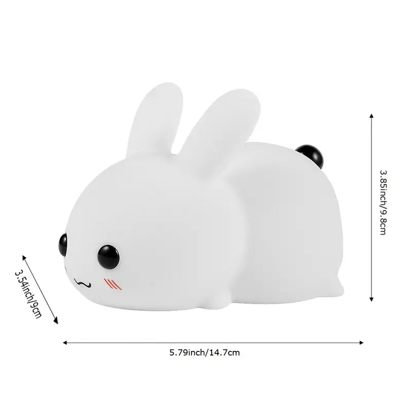 LED Cute Bunny Night Light - Rechargeable Color Changing Lamp for a Glowing Rabbit Experience- Colorful With Remote
