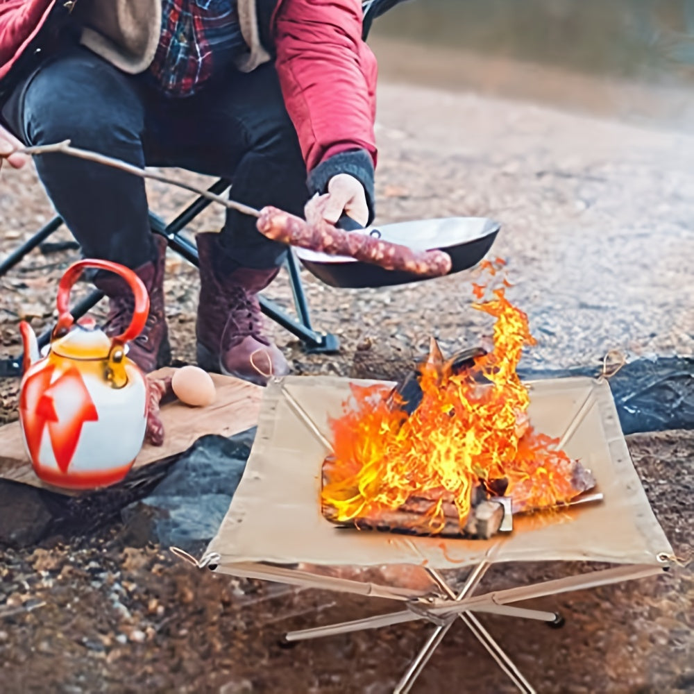 Outdoor Folding Stainless Steel Fire Pit Rack
