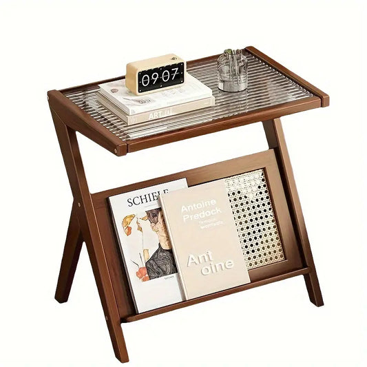 Mini Bedside Table - Sleek Tempered Glass Top