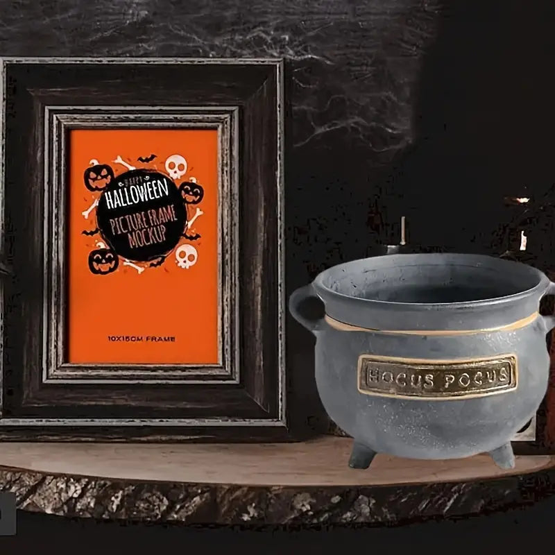 Mini Resin Pot With Black Stand - Witch Cauldron Serving Set