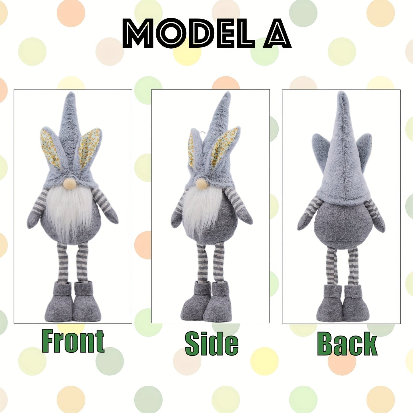 Standing Easter Bunny Gnome Plush Figurine