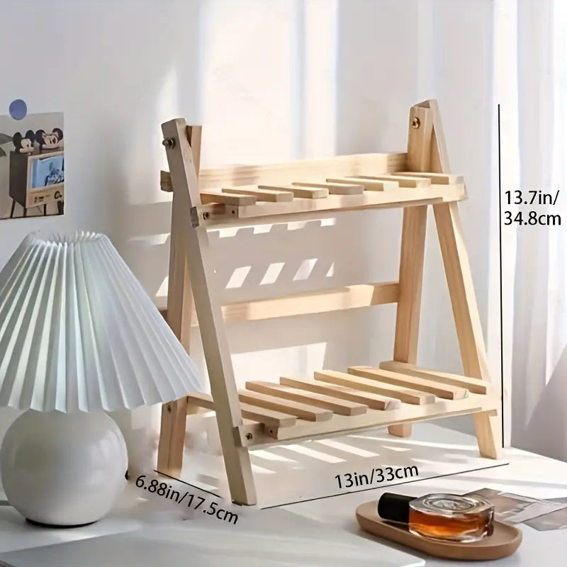 Clutter-Free and Chic: Wooden 2-Tiers Desktop Organizer Shelves
