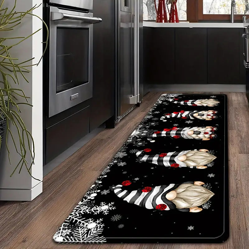 Adorable Christmas Faceless Gnome Kitchen Rug