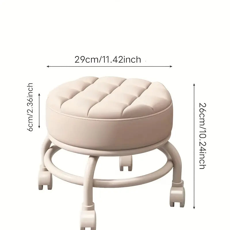 Step Up Your Decor Game with a Trendy Round Rolling Stool