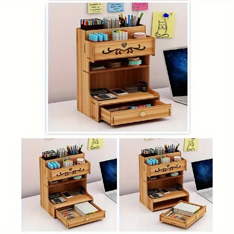 Stay clutter-free with the help of our adaptable Wooden Drawer Organizer