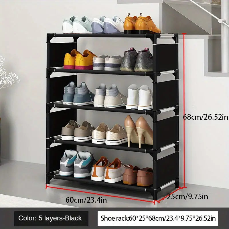 Keep your footwear in check with this multi-layer plastic storage shoe rack
