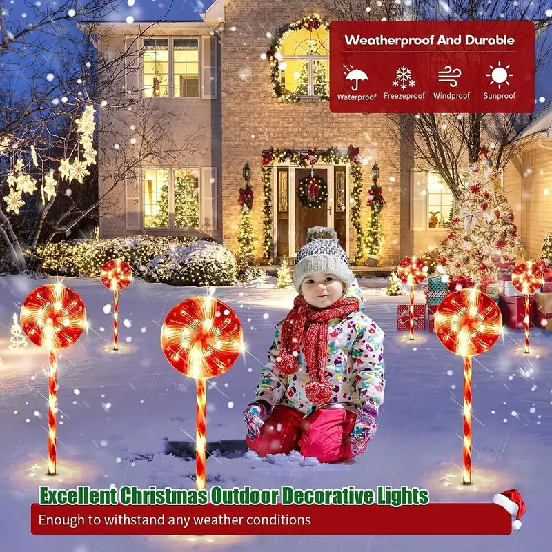 Luminous Lollipops: Festive Christmas Garden Lights Set