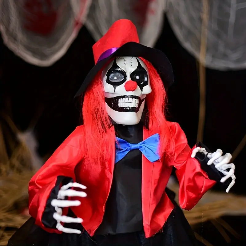 1pc Scary Clown Ground Stake – Red Clown