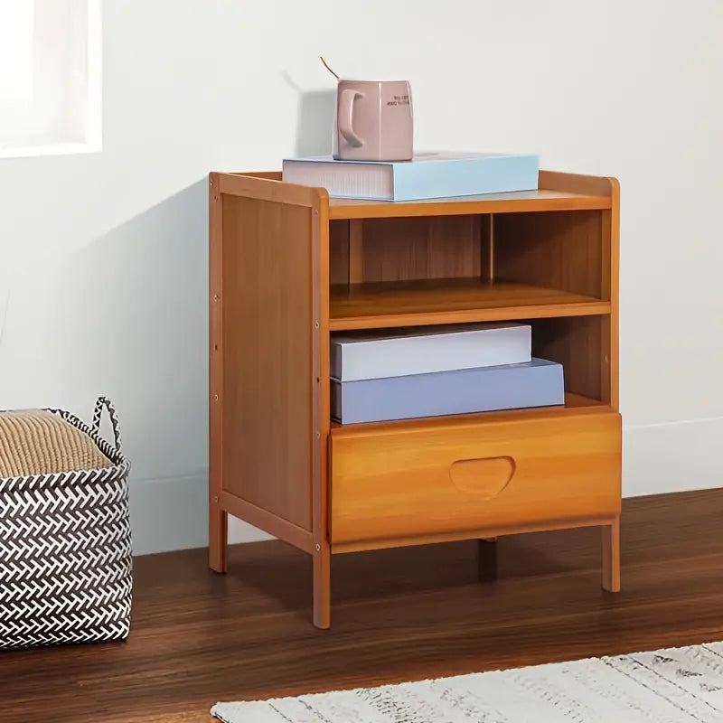 Bedside Table Rectangular Shape - Tan Color