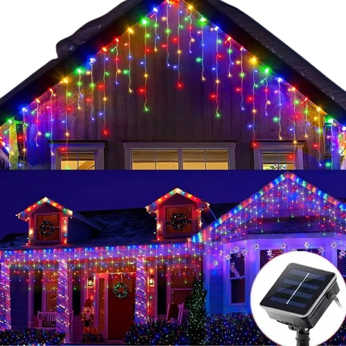 Galactic Glow: Purple Christmas Solar Meteor Shower Lamp