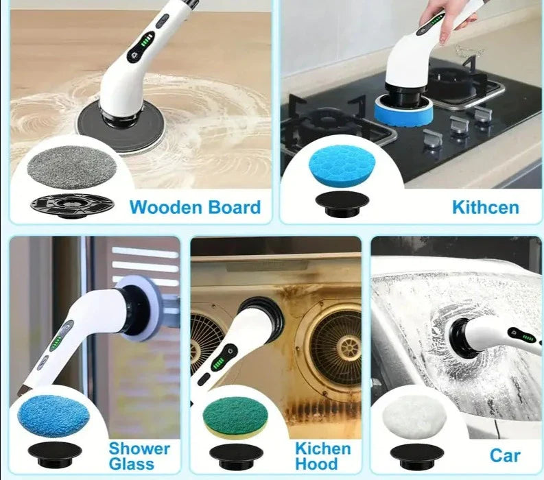 Electric Rotary Floor Scrubber with Replaceable Brush Heads