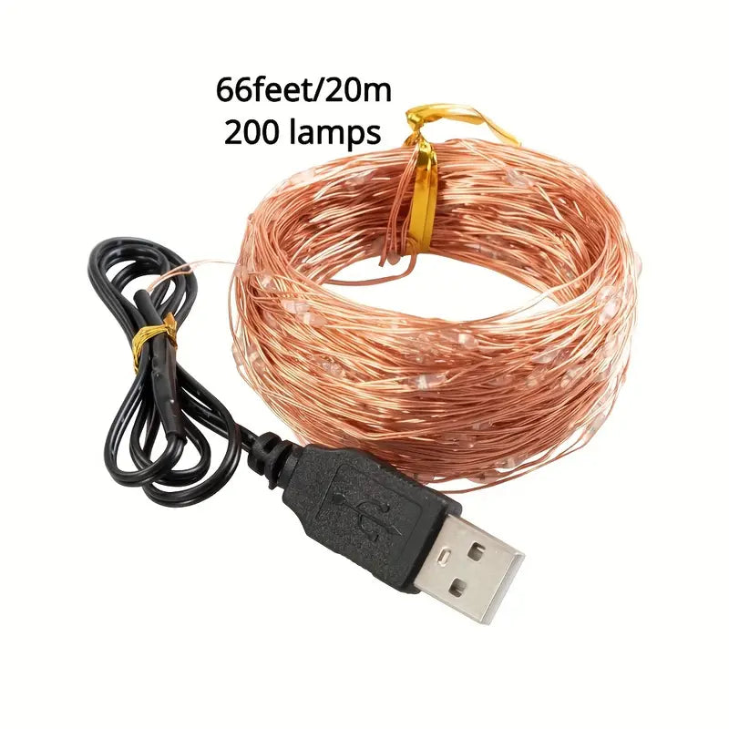 Twinkling Tidings: Copper Wire LED String Lights for a Merry Christmas