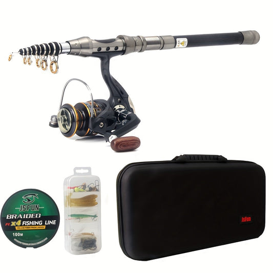 Braided Fishing Line Kit with Telescopic Rods