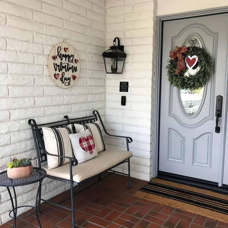 Valentine's Day Wooden Door Hanger - Heartwarming Sign for Love Celebrations