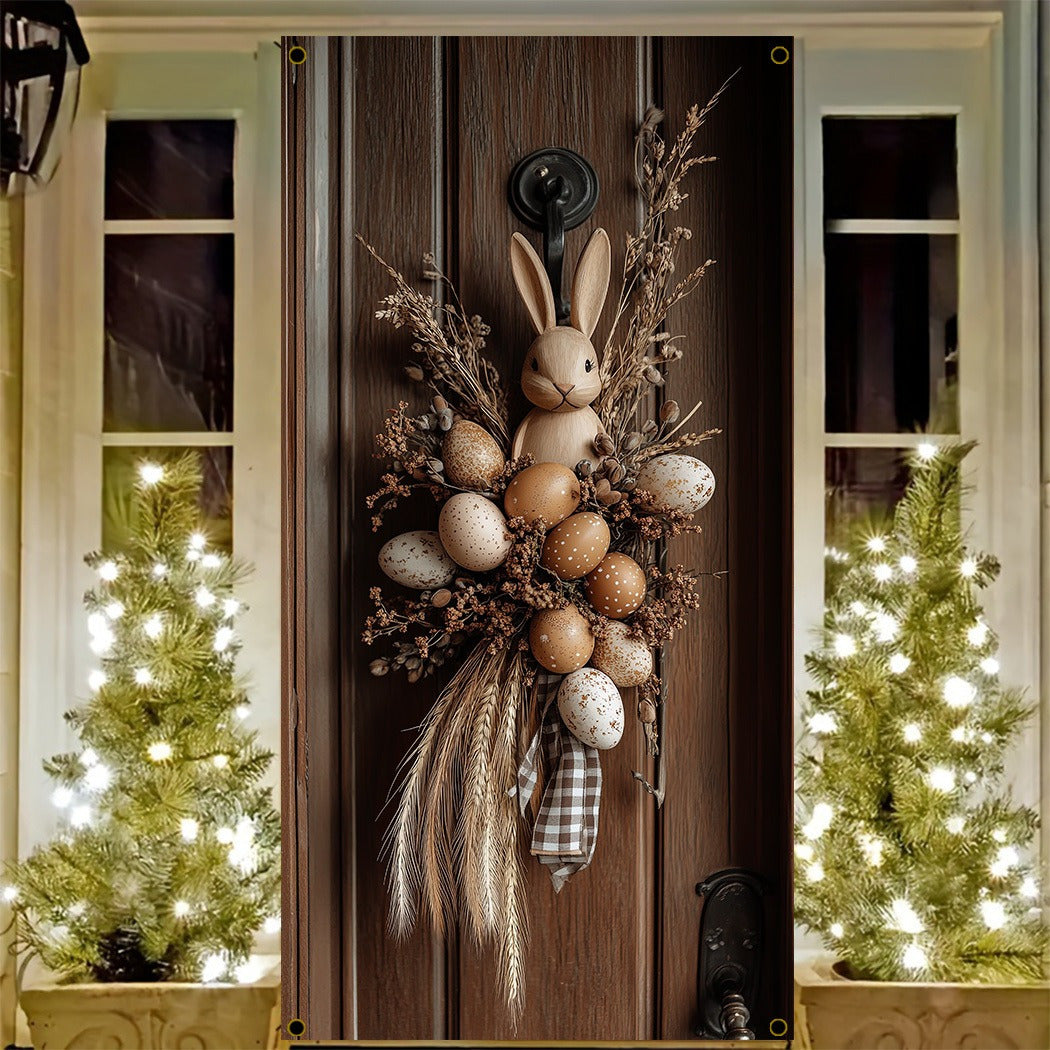 Rustic Farmhouse Easter Bunny Wreath Wall Decoration