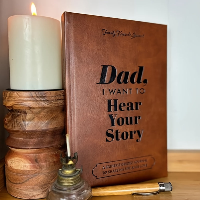Leather-Wrapped Hardcover Book with Black Gold Plated Foil Lettering