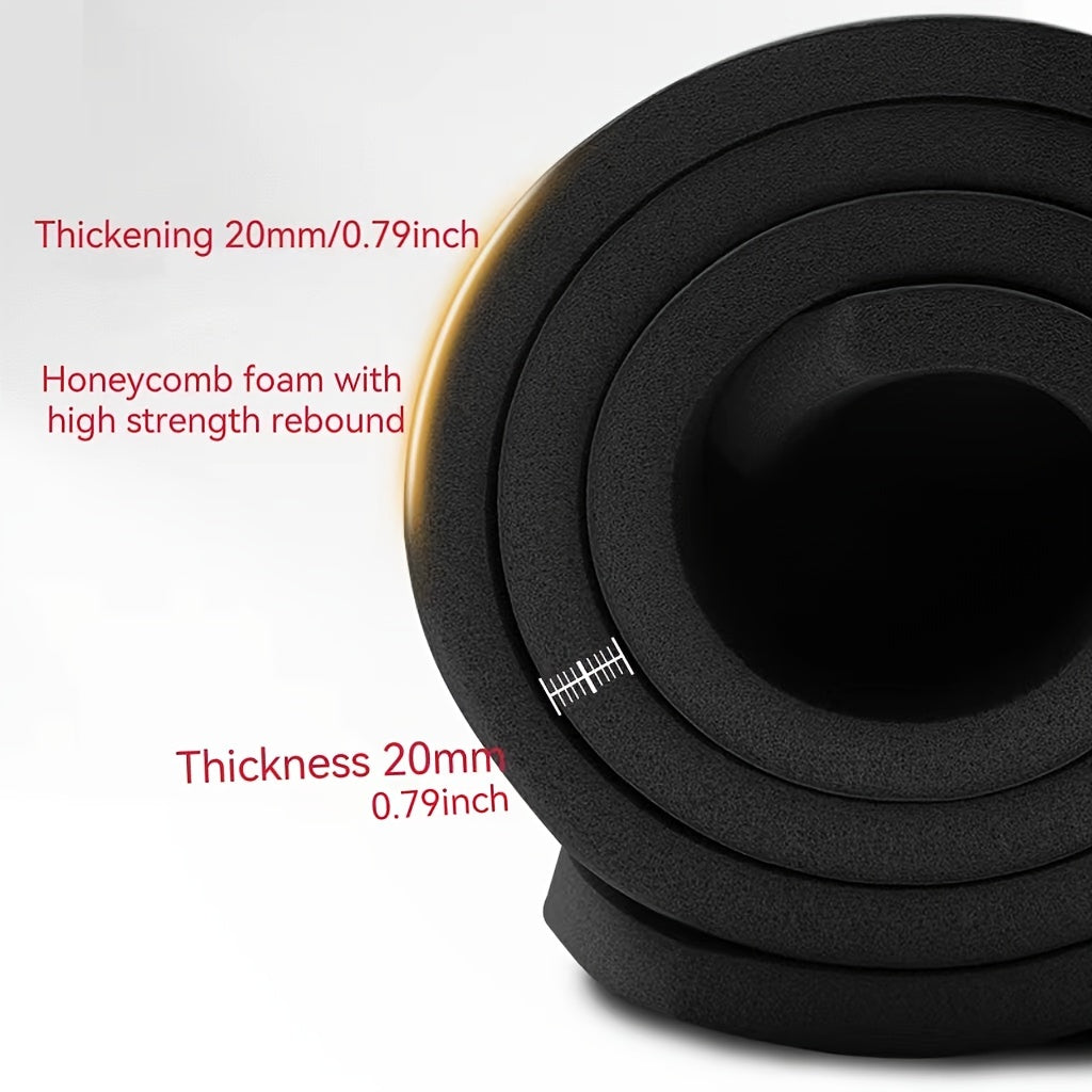 Extra-Large, Thick Non-Slip Yoga Mat High-Grip 20mm Honeycomb Foam(Black)