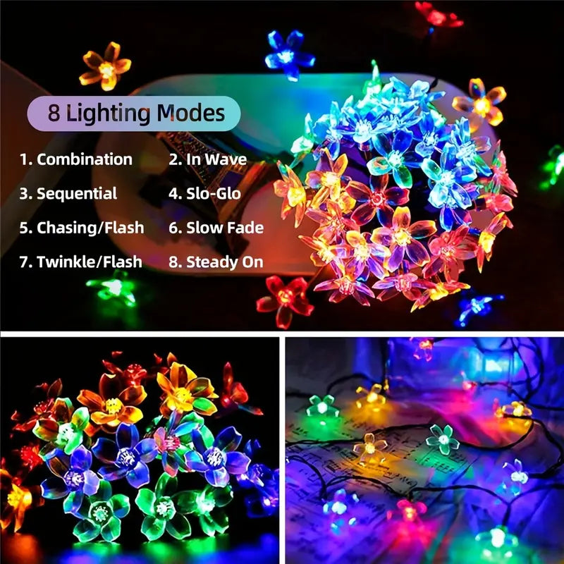 Decorative Solar Flower Lights - Illuminate Your Outdoor Space with 30 Fairy Cherry Flowers