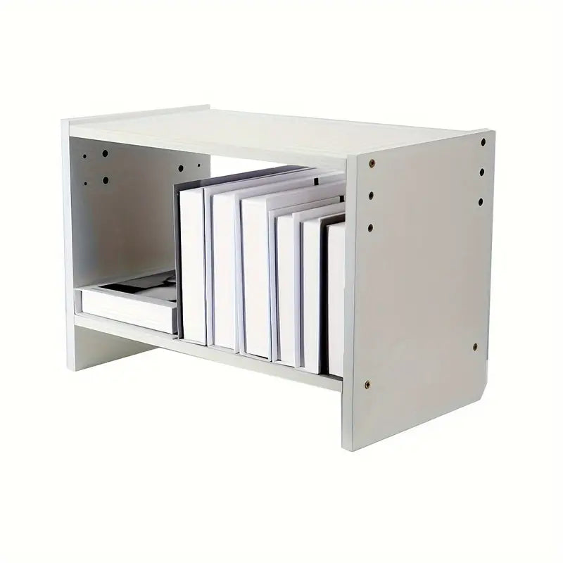 Modern Wood Desk Bookshelf - Office Desk Storage Rack