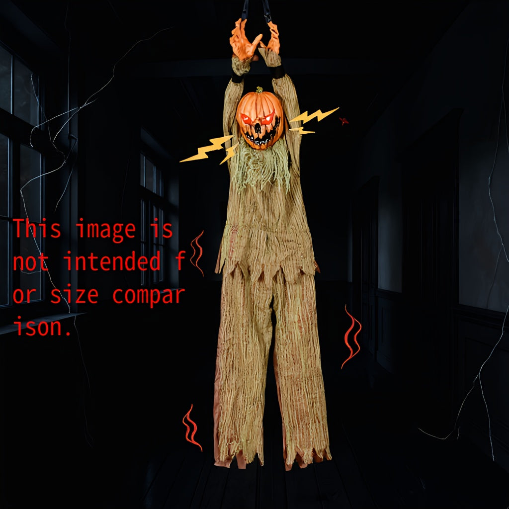 Pumpkin Head Pendant Halloween Decor with Sound and Lights