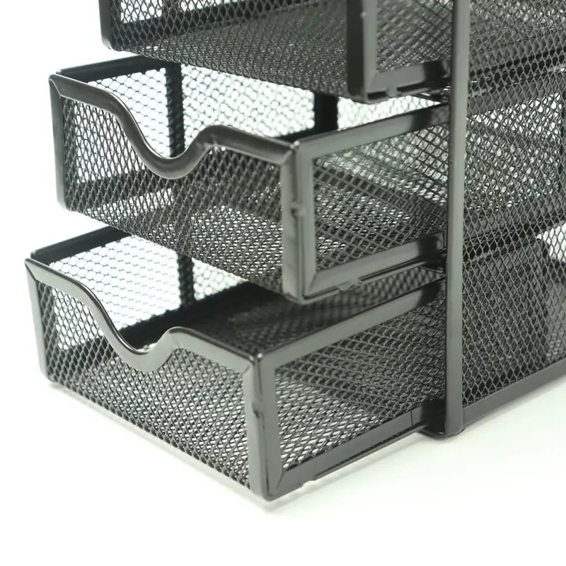 4 Tier Mesh Desk Organizer with 3 Drawers - Efficient Desk Organization