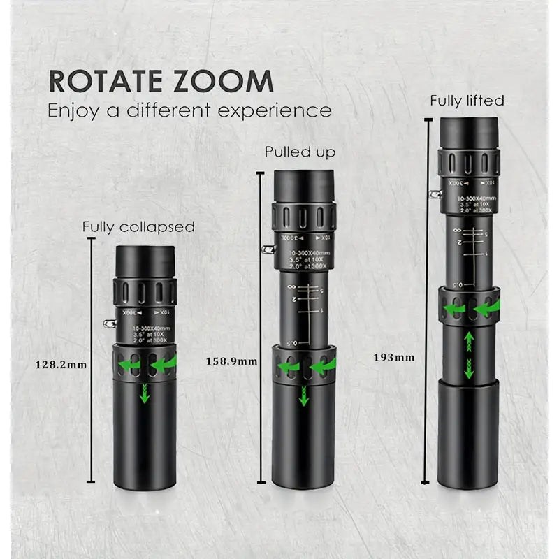10-300X Zoom HD Portable Monocular - Professional Telescope