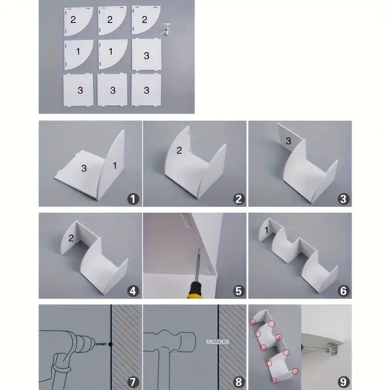 5-Layer PVC Corner Wall Shelf Bookshelf Organizer