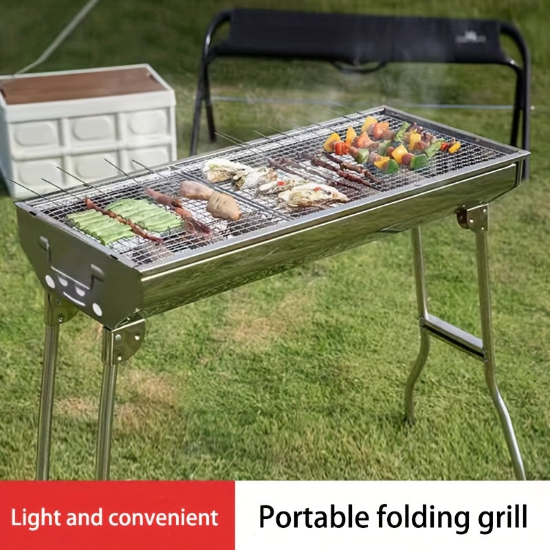 Stainless Steel Portable BBQ Grill Set (4pcs)