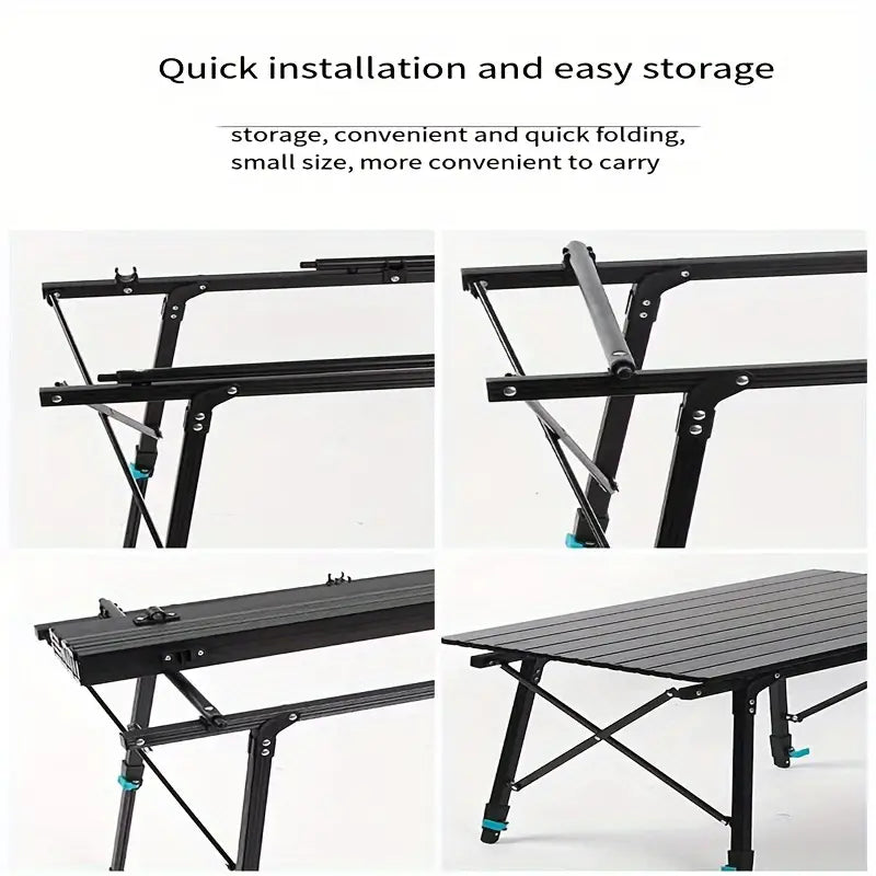 Adjustable Height Outdoor Aluminum Alloy Folding Table