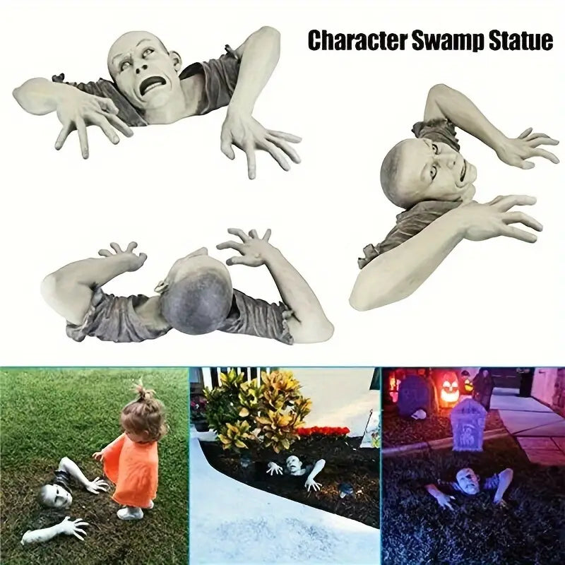 Swamp Zombie Figurine - Creepy Crawling Undead Resin Statue